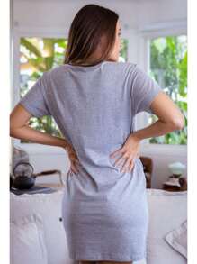 Women Nightgowns & Sleepshirts - Grey - View 2