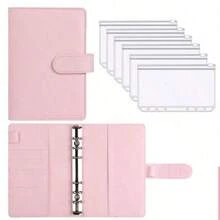 1pc Or 2pcs Or 5pcs A6 Macaron Grid Marble Loose Leaf Binder With 6pcs Zipper Pouches,Back To School,School Supplies