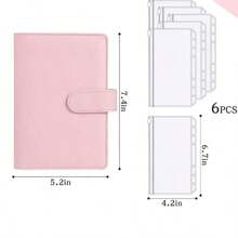 1pc Or 2pcs Or 5pcs A6 Macaron Grid Marble Loose Leaf Binder With 6pcs Zipper Pouches,Back To School,School Supplies