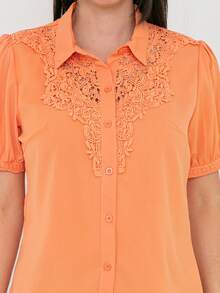 Women Blouses - 橘色 - 查看 3