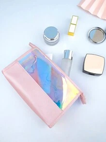 1pc Travel Toiletry Bag For Women Waterproof Cosmetic Bag With Charging Cable & Data Cable Storage Compartment - Multicolor - View 8