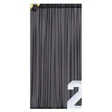 1 Paar 51.18*94.48 Zoll einfarbig Durchsichtige Vorhänge Wohnzimmer Schwarz Rod Pocket Voile Gardinen Fenster Behandlung Outdoor Hochzeit Vorhang Hintergrund Dekoration Party Hochzeits Leinentücher Gaze Vorhang - Schwarz - Übersicht 3