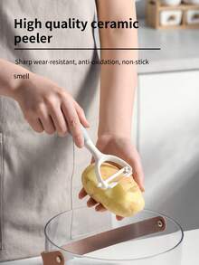 不銹鋼材料五件套工具套裝,包括水果刀,削皮器,廚房剪刀,開瓶器和刀座