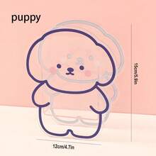 1pc Cartoon Transparent Acrylic Pen Holder - White - View 2