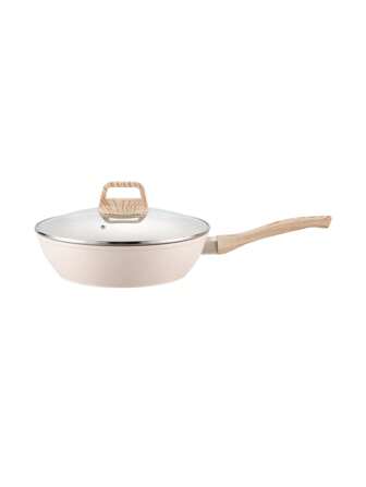 1pc 26cm Diameter Non-stick Maifanite Frying Pan Set, Simple, Elegant Color, Stylish And Retro, For Household Kitchen Use