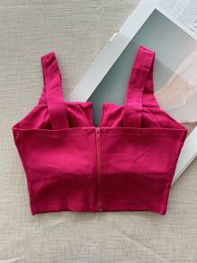 Women Tops - 玫紅色 - 查看 2