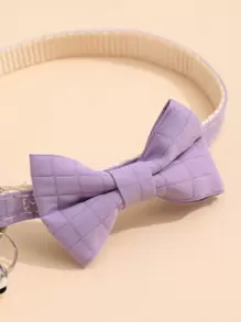 1pc Light Purple Pure Polyester Bowknot For Pets