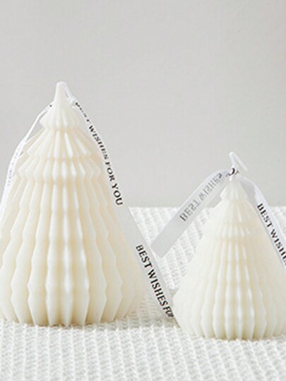 1pc Diy Aromatherapy Candle Decor With Folded Christmas Trees In Different Sizes,Room Decor,Gifts