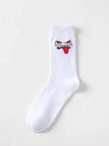 5双/套 个性化表情印花中筒袜，舒适男女通用情侣袜 - 彩色 - 查看 10