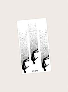 1 Miếng Không thấm nước & Chống mồ hôi Hình xăm dán tạm thời Với Vật liệu PVC Và Hình Mandala , Thích hợp Đối với Đúng mốt Sử dụng hàng ngày - màu đen - Xem 5