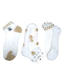 6 Pairs Of Transparent Pearl Socks With Cute And Beautiful Prints - 米色 - 查看 8