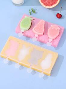 1個卡通冰淇淋模具,矽膠棒冰模具,自製冰淇淋,冰棒,冰條的冰模具