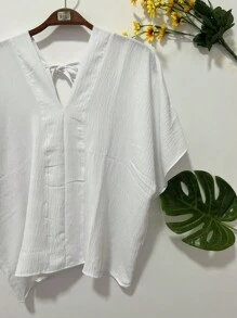Women Tops - 白色 - 查看 2