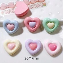 30个亮面双心形树脂DIY饰品配件，适合万圣节、夏季、学校等场合。 - 彩色 - 查看 3