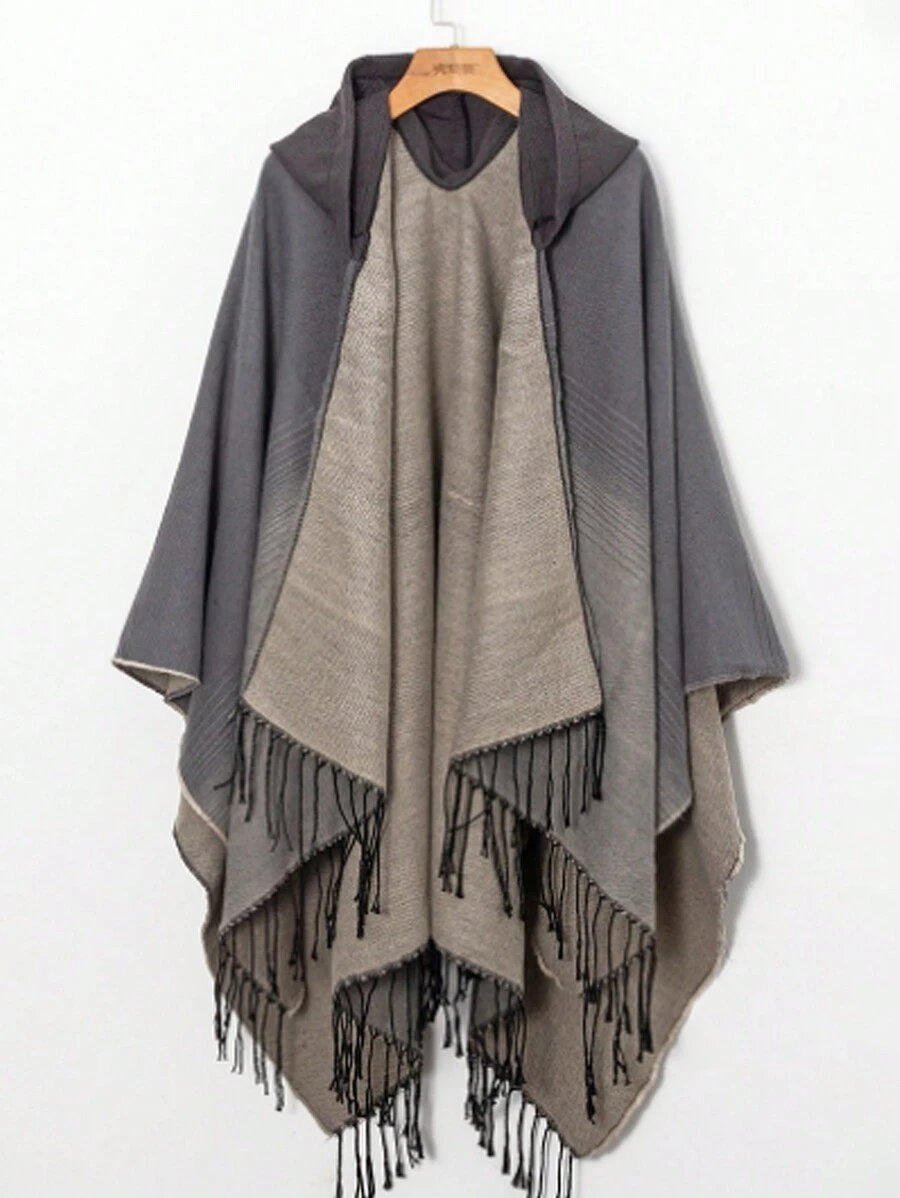 Boho 1pc Women's Acrylic Gradient Color Cape For Photo Shooting, All-Match Shawl For Spring, Summer, Autumn, And Winter Accessories Women - Multicolor - View 1