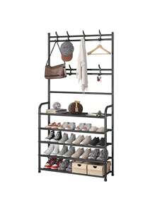 Zapatera Perchero Multi Organizador 4 Niveles - Negro - Ver 1