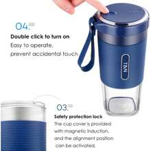Mini Licuadora Portátil Inalámbrica Mejor Calidad, Para El Hogar, Exprimidor Pequeño Recargable, Máquina Extractora Portátil, T&N - Azul - Ver 4