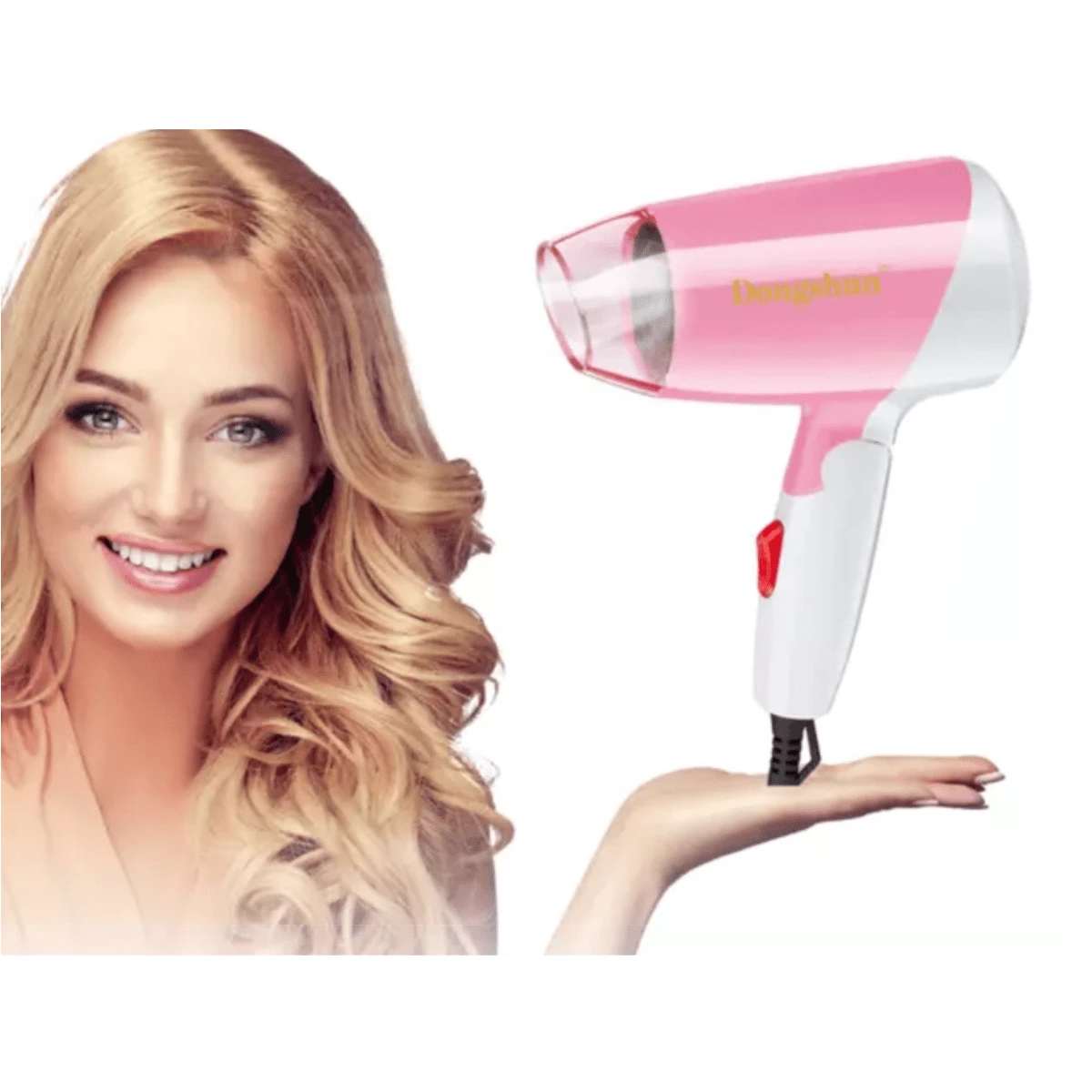 YUQING.FC Mini Secadora Cabello Portatil Pelo Viaje 800w Potencia - Rosa - Ver 1
