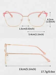 1 chiếc kính mắt mèo kim loại đổi màu thời trang, kính trang trí thời trang 2 trong 1, tròng kính trong suốt dùng trong nhà & ngoài trời - Hồng - Xem 6