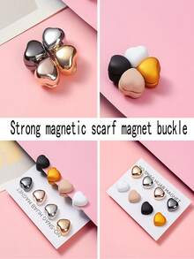 1pc Strong Magnetic Women's Heart Shaped Scarf & Shawl Clip, Anti-slip Privacy Magnet Brooch - Star - View 5