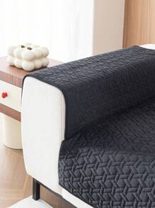 1 件几何绗缝天鹅绒沙发垫，简约风格，防滑靠背，宠物友好，柔软多功能防污防尘，节日装饰沙发套，适合靠背、扶手，四季皆宜 - 黑色 - 查看 10