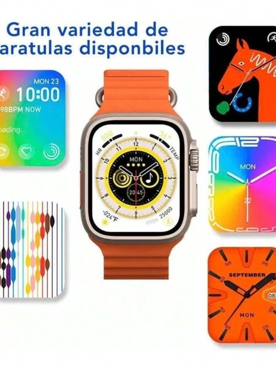 Smartwatch X8  Ultra Reloj Inteligente Series 8 W&o Shop - Naranja - Ver 1