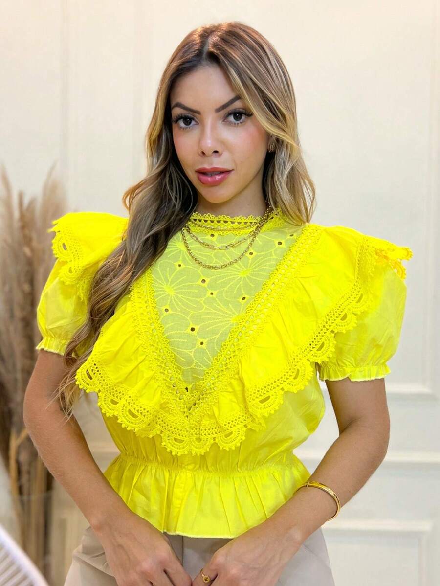 Women Tops - Yellow - View 1