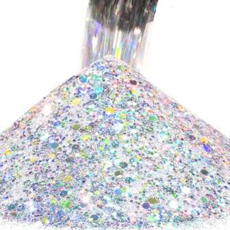 30/50克聚氨酯樹脂膠,適用於diy製作耳環,項鍊,手鐲填充閃粉和全息六邊形/粉紅洋蔥指甲藝術貼紙