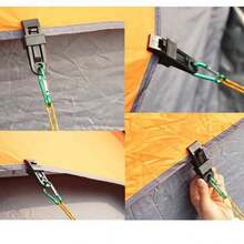 4pcs Outdoor Camping Canopy Clips, Sunshade & Windproof Tent Clamp With Reinforced Plastic Rope Buckle - Multicolor - View 3