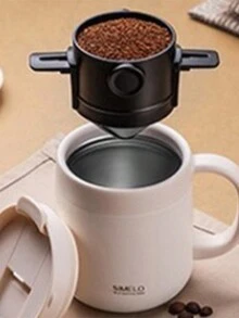 1pc Stainless Steel Coffee Filter - Black - View 4