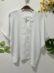 Women Tops - 白色 - 查看 3