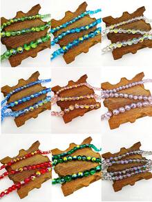 1股/串 6/8/10毫米電鍍ab色透明度高的96面水晶地球珠,可用於diy珠寶製作 - 透明白新AB - 查看 6