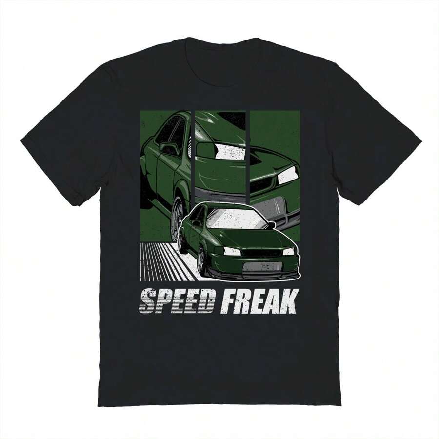 Nearly There Speed Freaks Graphic Unisex Cotton Short-Sleeve T-Shirt - màu đen - Xem 1
