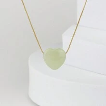 1入bohemian風格的天然石頭心形吊墜項鍊,適合男女佩戴作為休閒珠寶或送給女朋友的節日禮物 - 項鍊 - 查看 7