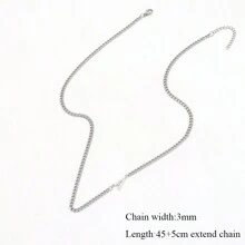1pc Fashion Stainless Steel Initial Chain Necklace For Men