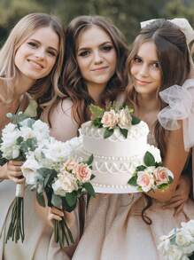 1 件婚禮蛋糕裝飾玫瑰花蛋糕裝飾波西米亞風婚禮蛋糕裝飾花卉蛋糕裝飾人造生日蛋糕插花訂婚週年紀念派對用品 - 彩色 - 查看 7