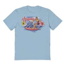 Nearly There Welcome To Hawaii Graphic Unisex Cotton Short-Sleeve T-Shirt - 藍色 - 查看 1