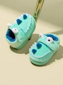 加厚冬天拖鞋適用於男孩帶後帶,卡通嬰兒濃烈香調室內拖鞋適用於小男童