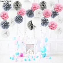 24入組白色紙燈籠蜂窩球扇形花派對套裝,適用於嬰兒淋浴、兒童生日、婚禮裝飾、背景牆、戶外聚會和diy工藝等。