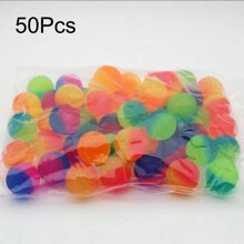 50 个双面研磨锻炼弹力球，户外运动玩具，提高反应力和缓解压力，坚固的橡胶材质，配有储物袋，适合万圣节/圣诞节/感恩节的成人派对游戏 - 彩色 - 查看 1