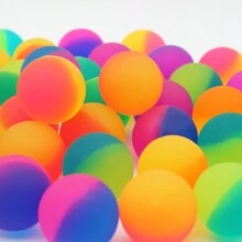 50 个双面研磨锻炼弹力球，户外运动玩具，提高反应力和缓解压力，坚固的橡胶材质，配有储物袋，适合万圣节/圣诞节/感恩节的成人派对游戏 - 彩色 - 查看 4