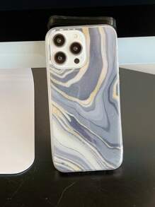 1pc Gold Sand Marble Patterned Tpu Phone Case Compatible With Apple, Samsung, Xiaomi