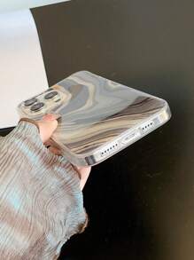 1pc Gold Sand Marble Patterned Tpu Phone Case Compatible With Apple, Samsung, Xiaomi