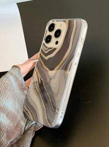 1pc Gold Sand Marble Patterned Tpu Phone Case Compatible With Apple, Samsung, Xiaomi