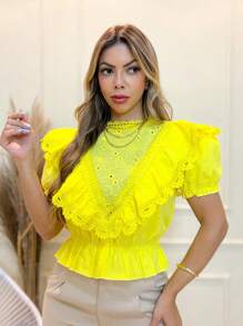 Women Tops - Yellow - View 3