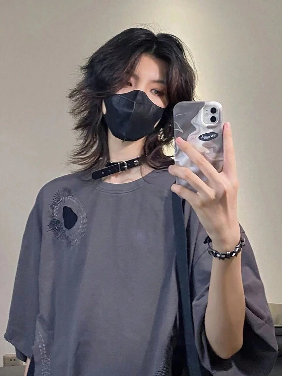 Men's Short Synthetic Fiber Hair Wig In Black-brown Color, 12 Inches With Bangs, Suitable For Daily Wear - Black - View 1