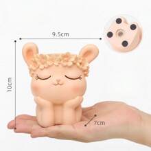 1入組卡通動物造型創意禮物,適用於家庭辦公桌裝飾,化妝刷收納盒,筆袋,多肉花盆