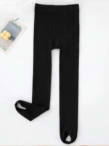 1雙女童休閒黑/白色緊身褲,適用於戶外穿著與穿梭層(2-3)(3-8)(8-12)(12-16)歲