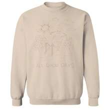 Nearly There All Good Days Graphic Unisex Cotton Pullover Sweatshirt - Màu be - Xem 3