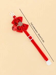 1pc Pet Christmas Bowtie With Bells And Breakaway Buckle, Velvety Bow Knot Design For Dogs And Cats - Multicolor - View 6